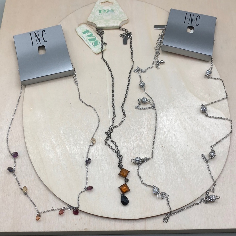 Dainty elegant style chain necklaces bundle INC and 1928, layered look-new
